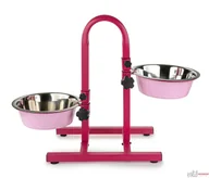 Miski dla psów - Stojak M220 Premium różowy 2x2,6l - miniaturka - grafika 1