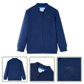 Bluzy dla dziewczynek - Bluza dziecięca z zapięciem na suwak - granatowa - 92 - Bluza Dziecięca - miniaturka - grafika 1