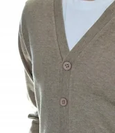 Swetry męskie - Sweter męski rozpinany kardigan na guziki w szpic wełniany z wełny M 524 - miniaturka - grafika 1