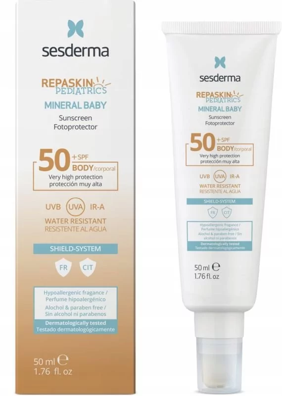 SesDerma Repaskin Mineral Baby Fotoprotector SPF 50+ Wodoodporny krem przeciwsłoneczny dla dzieci 50 ml