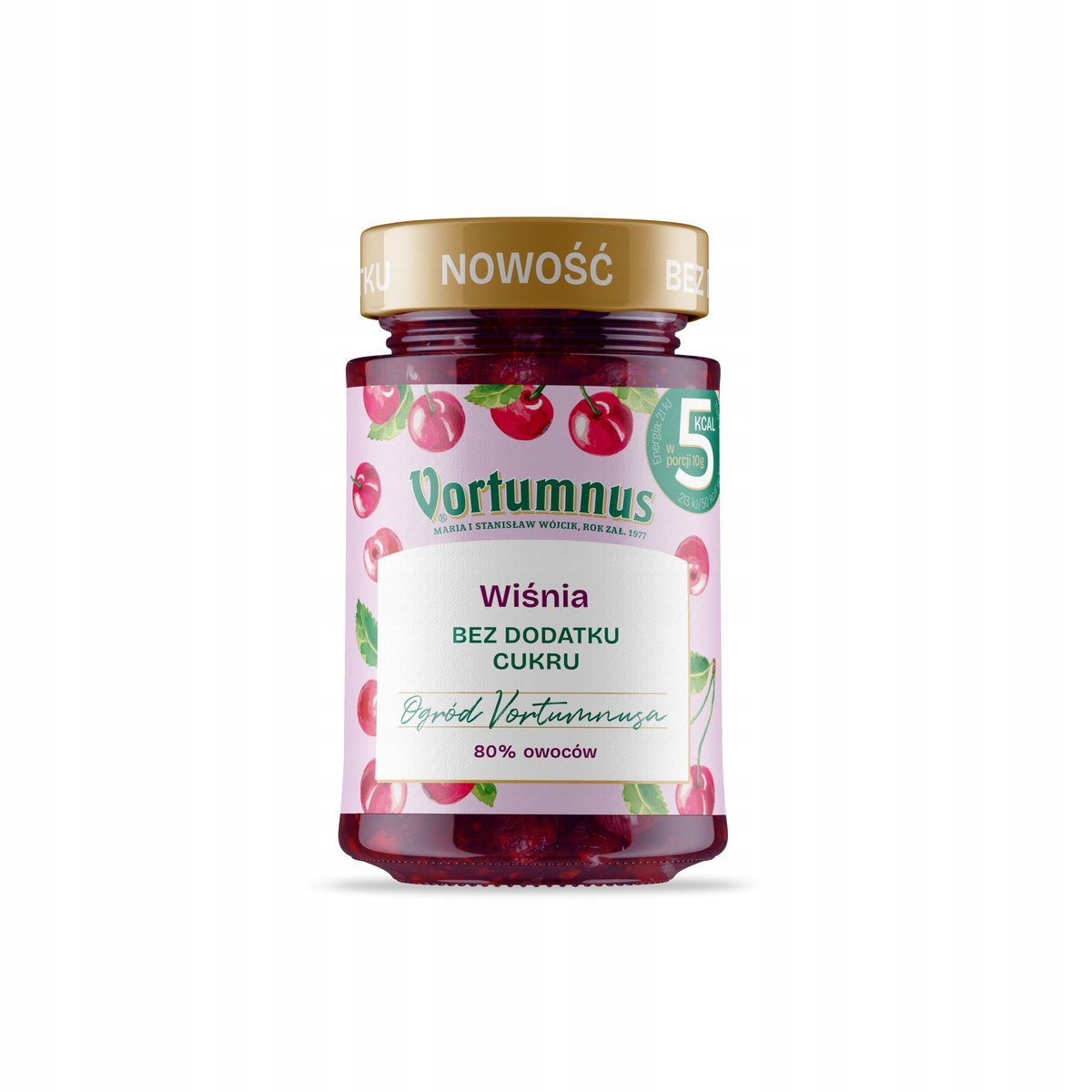 DŻEM WIŚNIOWY BEZ CUKRU 80% OWOCÓW VORTUMNUS 300G