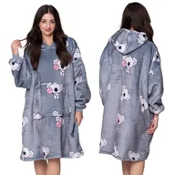 Bluzy damskie - KOC BLUZA Oversize Ciepła Gruba KOCOBLUZA 2w1XXL KOALA Futrzak[UB-KB-WZ-11] - miniaturka - grafika 1