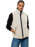Kamizelki damskie - Jack Wolfskin Kamizelka polarowa "High Curl" w kolorze kremowym - miniaturka - grafika 1