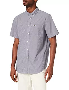 Koszule męskie - Lacoste Koszula męska, blanc/morski, L/XL - grafika 1