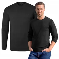 Swetry męskie - SWETER Męski Klasyczny Jednokolorowy Gładki Basic CZARNY L Pako Jeans - miniaturka - grafika 1