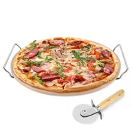 Pozostałe akcesoria kuchenne - Konighoffer KönigHOFFER KAMIEŃ DO PIECZENIA PIZZY 33 CM ZE STOJAKIEM + NÓŻ DO PIZZY KAMIEŃ + STAL NIERDZEWNA - miniaturka - grafika 1