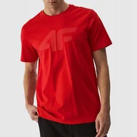Koszulki męskie - Koszulka Męska 4F Sportowy T-shirt Czerwony Regular 4FWMM00TTSHM1844 XL - miniaturka - grafika 1