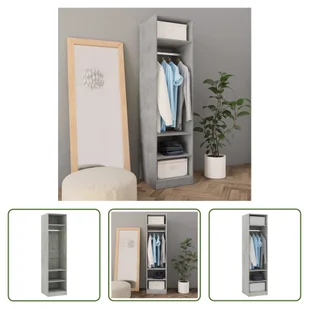 The Living Store Szafa betonowa szara 50x50x200 cm materiał drewnopochodny - Szafy - miniaturka - grafika 1