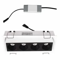 Lampy ogrodowe - Wpuszczana lampa z zasilaczem i modułem LED Modular H180.04 + HM180 4L + HT180 12W ON/OFF Maxlight LED 12W 3000K czarna biała - miniaturka - grafika 1