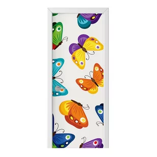 Naklejka na drzwi HOMEPRINT Kolorowe motyle 85x205 cm - Naklejki na ścianę - miniaturka - grafika 1