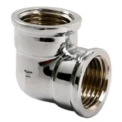 Akcesoria hydrauliczne - Kolanko mosiężne 1/2" nakrętno-nakrętne chrom - miniaturka - grafika 1