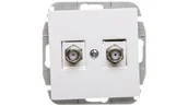 Gniazdka elektryczne - Elektro-Plast Gniazdo TV Sentia bez ramki 2 x F białe 1487-10 - miniaturka - grafika 1
