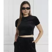 Koszulki i topy damskie - Juicy Couture T-shirt KAILEY VELOUR DEBOSSED | Cropped Fit - miniaturka - grafika 1