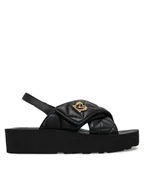 Sandały damskie - LOVE MOSCHINO Sandały JA16044I1MIE0000 Czarny - miniaturka - grafika 1