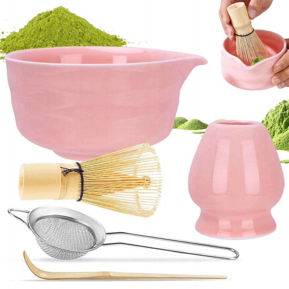 Zestaw Do Robienia Matchy Trzepaczka Chasen Miotełka Misą 5 Szt