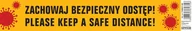 Systemy ekspozycyjne i znaki informacyjne - Naklejka Wielokrotnego Użytku Office Products Zachowaj Bezpieczny Odstęp 8x45cm Żółta 106L324 - miniaturka - grafika 1