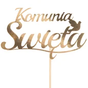 Dekoracje i nakrycia stołu na imprezę - Topper Mirror Gold Komunia Święta Gołąbek - miniaturka - grafika 1