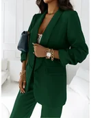 Garnitury - Modny garnitur marynarka i spodnie NAJAT - butelkowa zieleń - miniaturka - grafika 1