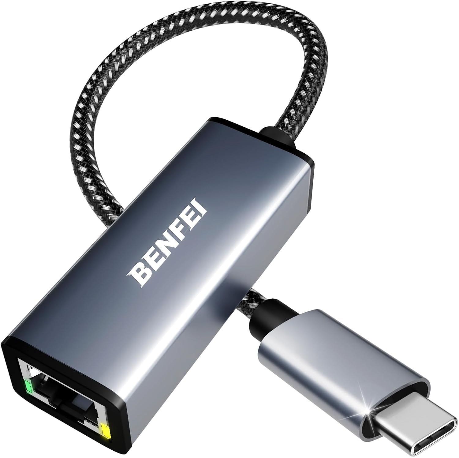 Adapter USB 4kom.pl BENFEI ADAPTER PRZEJŚCIÓWKA USB-C DO RJ45 SZARY