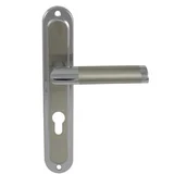 Klamki - Domino Klamka do drzwi wewnętrznych z długim szyldem do wkładki Jaro Eco 72 Chrom Nikiel - miniaturka - grafika 1