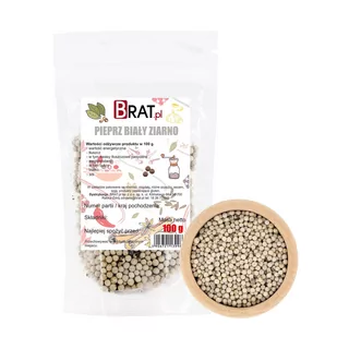 AROMATYCZNY Pieprz biały ziarno 100g WYSOKA JAKOŚĆ 100% NATURALNY - Pieprz - miniaturka - grafika 1