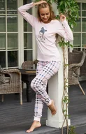 Piżamy damskie - Piżama damska z długim rękawem i długimi nogawkami Bora, Kolor różowy-wzór, Rozmiar XL, Italian Fashion - Primodo.com - miniaturka - grafika 1