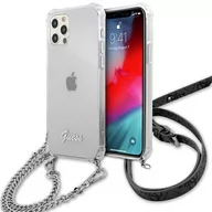 Etui i futerały do telefonów - Guess nakładka do iPhone 12 / 12 Pro 6,1" GUHCP12MKC4GSSI przeźroczysta hard case 4G Silver Chain 8_2273406 - miniaturka - grafika 1