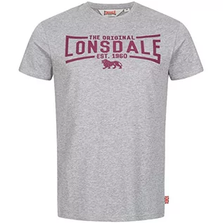 Koszulki męskie - Lonsdale nybster koszulka męska, szary (Marl Grey/Oxblood, M - grafika 1