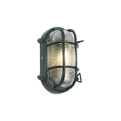 Lampy ogrodowe - QAZQA Zewnętrzna lampa ścienna i sufitowa ciemnozielona owalna IP44 - Noutica - miniaturka - grafika 1