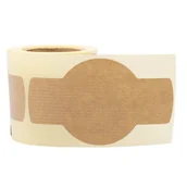 Akcesoria do pakowania - EKO Etykiety samoprzylepne kraft na słoiki 100x58 100szt., prążkowane - miniaturka - grafika 1