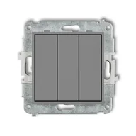 Wyłączniki światła i elektryczne - Karlik Łącznik potrójny MINI szary 27MWP-7 - miniaturka - grafika 1