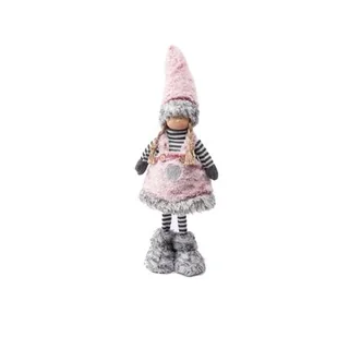 Figurka tekstylna stojące dziecko różowo-szara 45 cm - Ozdoby bożonarodzeniowe - miniaturka - grafika 1