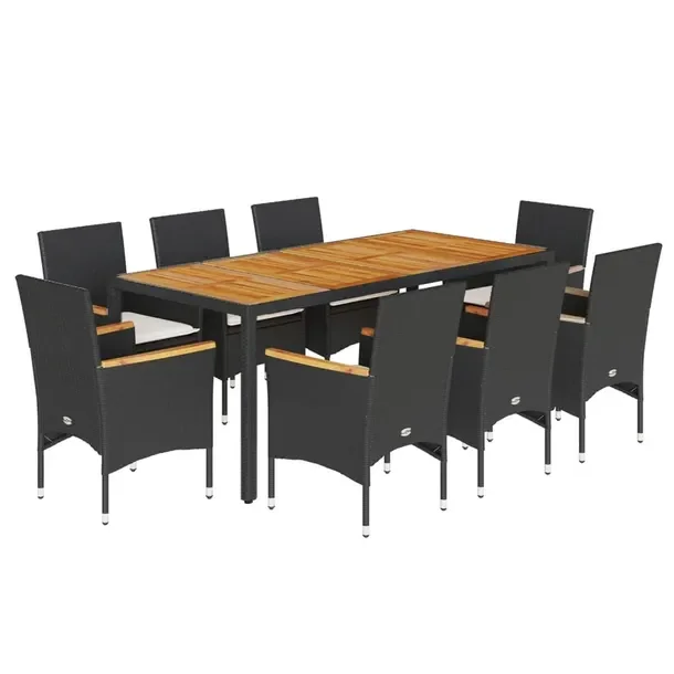 Zestaw Mebli Ogrodowych Rattan PE 190x90x75cm Czarny