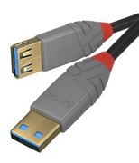 Kable USB - LINDY 36761 kabel przedłużający USB 3.0 typu A do A, antra Line - czarny, 1 m 36761 - miniaturka - grafika 1