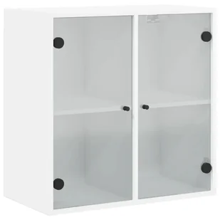 Szafka wisząca ze szklanymi drzwiami, biała, 68x37x68,5 cm - Szafki do salonu Szafka wisząca ze szklanymi drzwiami, biała, 68x37x68,5 cm - Szafki do salonu - miniaturka - grafika 1