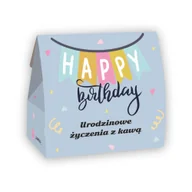 Zestawy upominkowe - Urodzinowa torebka z kawą - zestaw 5 saszetek z świeżo zmieloną kawą o różnych smakach : waniliowa, orzech laskowy, karmelowa, irish creme, kokosowa - miniaturka - grafika 1