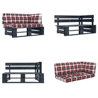 Sofy ogrodowe - vidaXL Narożnik ogrodowy z palet z czarnego impregnowanego drewna sosnowego - Narożnik ogrodowy z palet - Narożnik ogrodowy z palet - Drewniana sofa - Sofa ogrodowa z palet - miniaturka - grafika 1