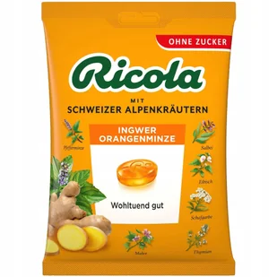 Ricola Ingwer & Orangenminze Cukierki bez Cukru 75 g - Inne słodycze - miniaturka - grafika 1