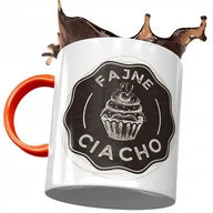 Kubki - Kubek Pomarańczowy Śmieszny Zabawny Fajne Ciacho z Nadrukiem ze Zdjęciem + Opakowanie na prezent (wzór 04) - miniaturka - grafika 1