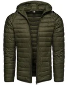 Kurtki męskie - Kurtka młodzieżowa przejściowa z kapturem khaki Recea - miniaturka - grafika 1