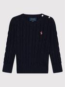 Ralph Lauren Polo Sweter Cable 311737921003 Granatowy Regular Fit