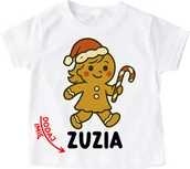 Koszulki dla dziewczynek - Koszulka dla dziewczynki na Mikołajki Pierniczkiem dziewczynką i imieniem - miniaturka - grafika 1