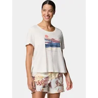 Koszulki sportowe damskie - Koszulka bawełniana damska Columbia Ruby Springs Graphic Scoop Neck S/S - miniaturka - grafika 1