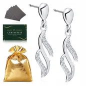 Kolczyki - Srebrne Kolczyki Wiszące Długie Na Z Cyrkoniami Pr 925 Prezent Dla Kobiety - miniaturka - grafika 1