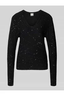 Sweter z dzianiny z cekinami model DAMIAN - Ichi - Swetry damskie Sweter z dzianiny z cekinami model DAMIAN - Ichi - Swetry damskie - miniaturka - grafika 1