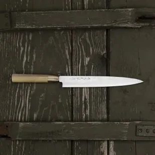 Hideo Kitaoka Aogami#2 Satin Damascus Nóż Yanagiba 24 cm - Noże kuchenne - miniaturka - grafika 5