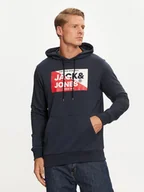 Bluzy męskie - Jack&Jones Bluza Nolan 12256849 Granatowy Standard Fit - miniaturka - grafika 1