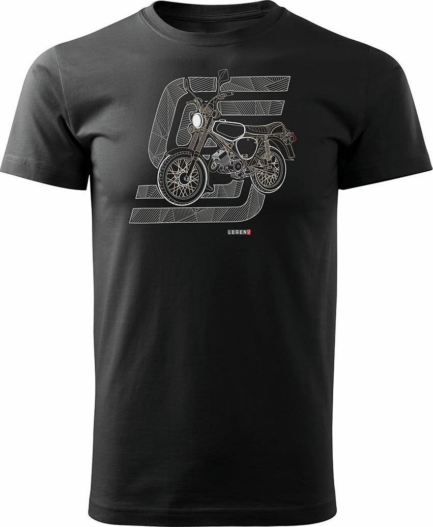Topslang Koszulka motocyklowa z motocyklem Simson Enduro S50 S51 męska czarna REGULAR S
