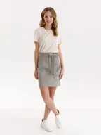 Spódnice - Spódnica damska szara - SSD1818NI mini spódniczka - TOP SECRET - Odzieżowy sklep internetowy TOP SECRET - miniaturka - grafika 1