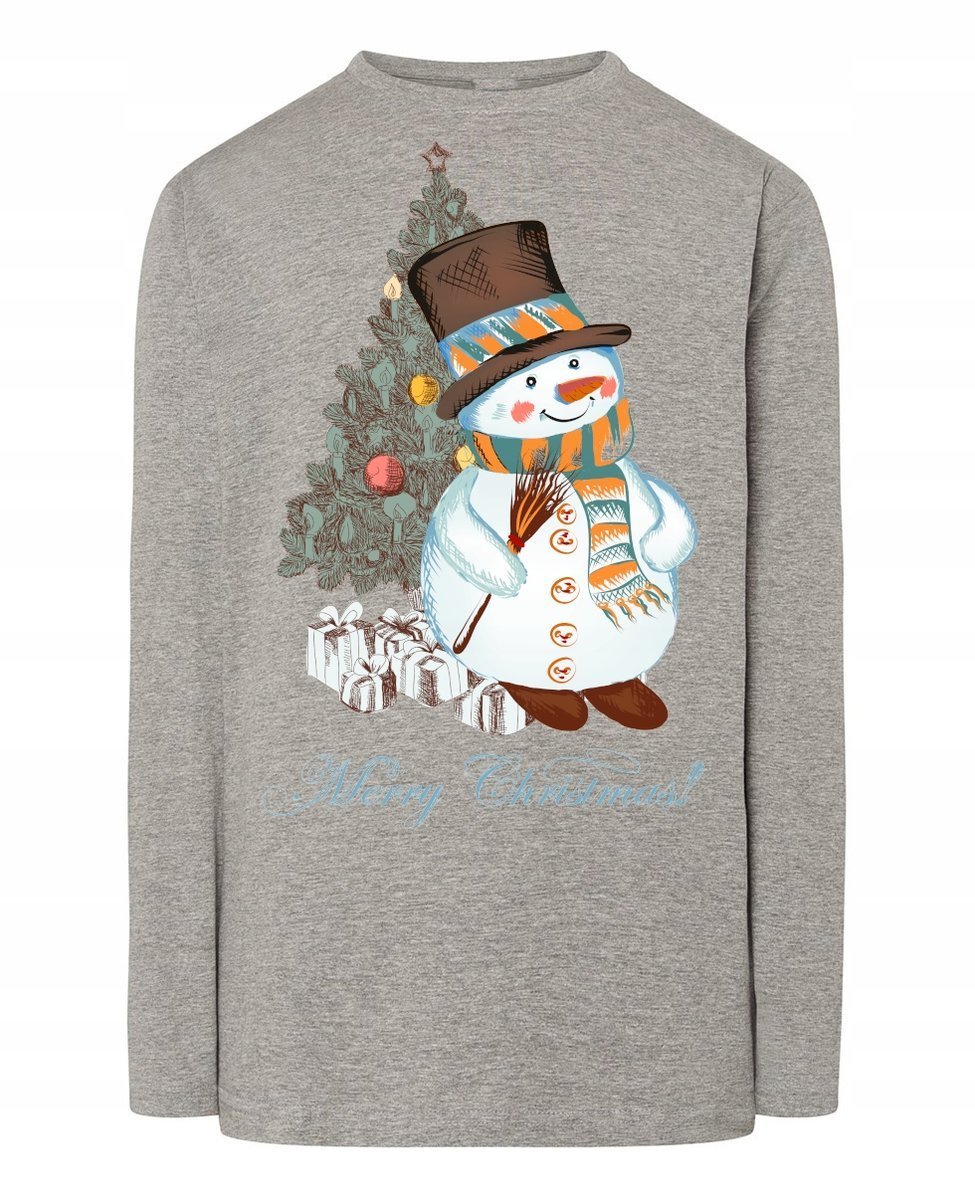 Longsleeve męski nadruk Świąteczny Bałwan Rozm.5XL